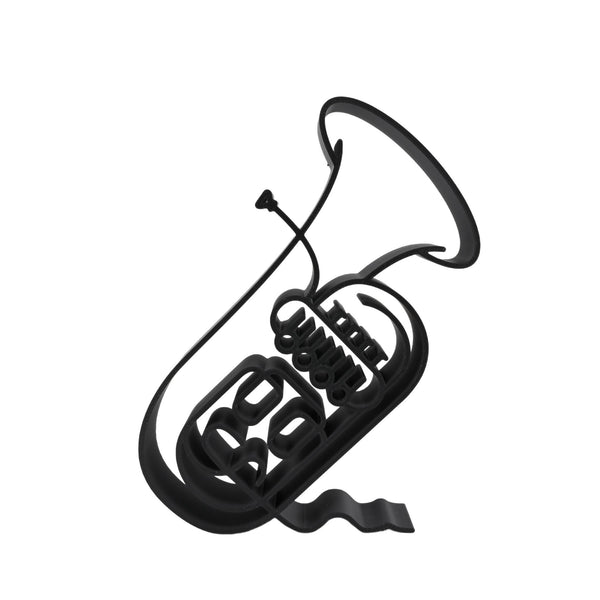 Marching Band Tuba Sculpture, Minimalist Line Art Tuba Silhouette, Elegant Music Enthusiast Home Decor, Modern Hobbies, Desk Line Art