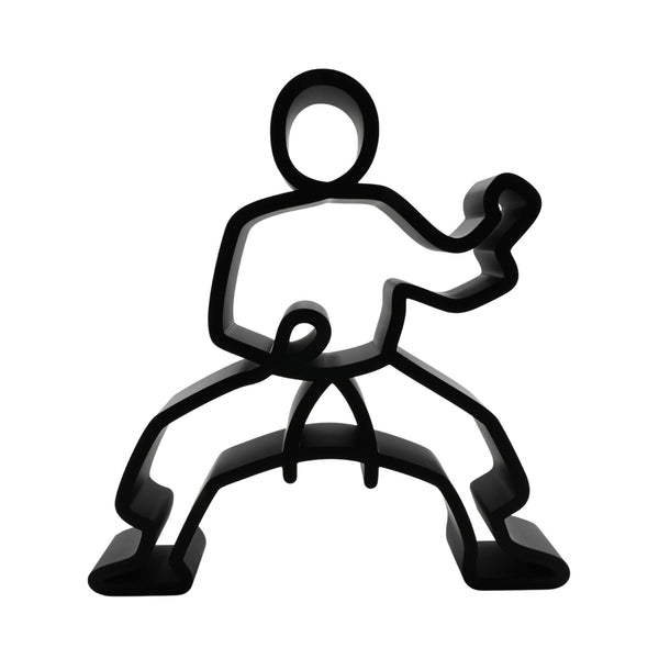 Kata Stance Sculpture, Minimalist Line Art Karate Kick, Karate Home Decor, Modern Hobbies, and Desk Line Art for Martial Arts Lovers