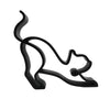 Stretching Cat Sculpture, Minimalist Line Art Cat, Artistic Cat Home Decor, Modern Hobbies and Desk Line Art, Pet Lover’s Gift