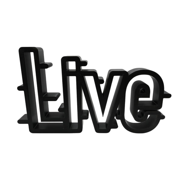 Live Retro Bold, Minimalist Line Art, "Live" Sculpture, Elegant Inspirational Home Decor, Modern Hobbies, Desk Line Art