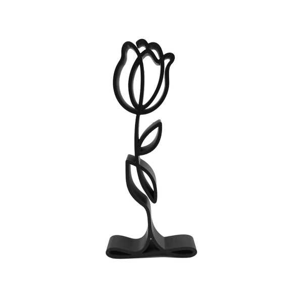 Rose Bud Sculpture, Minimalist Line Art, Rose Silhouette, Elegant Floral Home Decor, Modern Hobbies, Desk Line Art