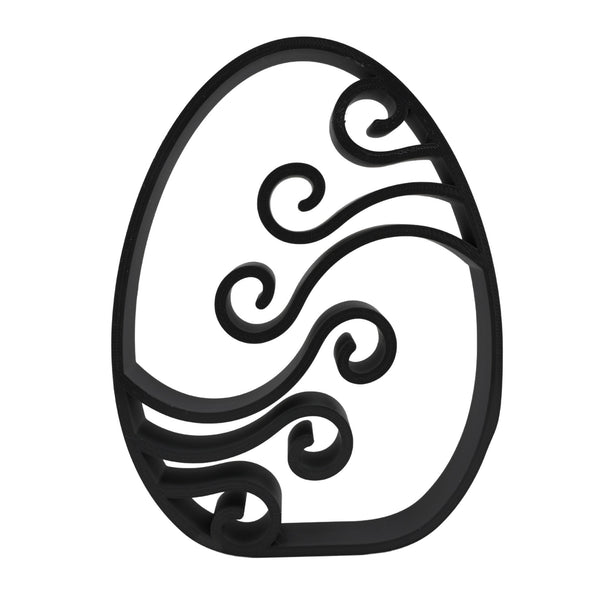 Abstract Waves Easter Decor, Minimalist Line Art, Egg Silhouette Statue, Elegant Seasonal Home Decor, Modern Hobbies, Desk Line Art