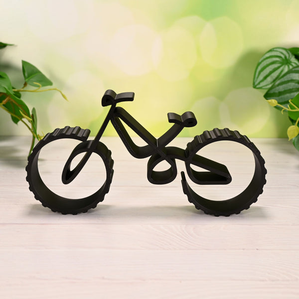 Mountain Bike Sculpture, Minimalist Line Art Cyclist, Cycling Silhouette Home Decor, Modern Hobbies and Desk Line Art