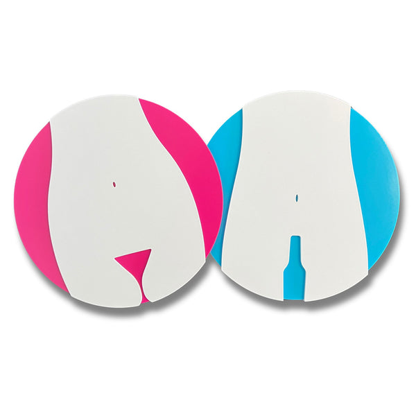 Cheers to Relief Restroom Signs – Beer Bottle & Martini Glass Design | Funny Bathroom Decor for Bars & Restaurants