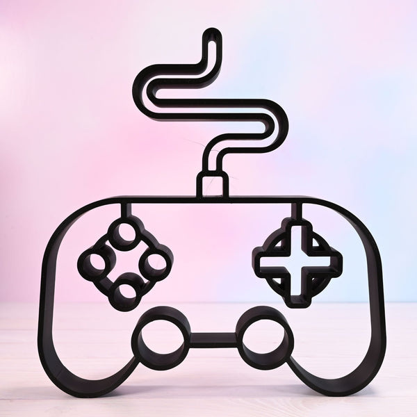 Gaming Console Controller Figure, Game Controller Silhouette Home Decor, Modern Hobbies and Desk Line Art, Gamer Gift Ideas