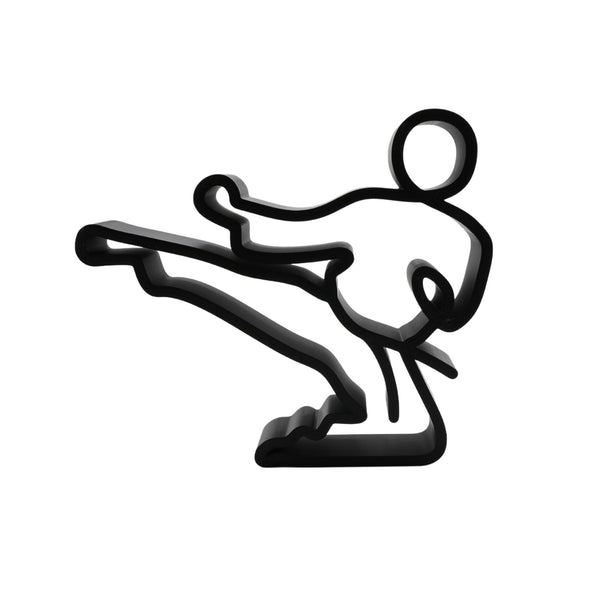 Side Kick Sculpture, Minimalist Line Art Karate Kick,Martial Arts Home Decor, Modern Hobbies and Desk Line Art for Karate Enthusiasts