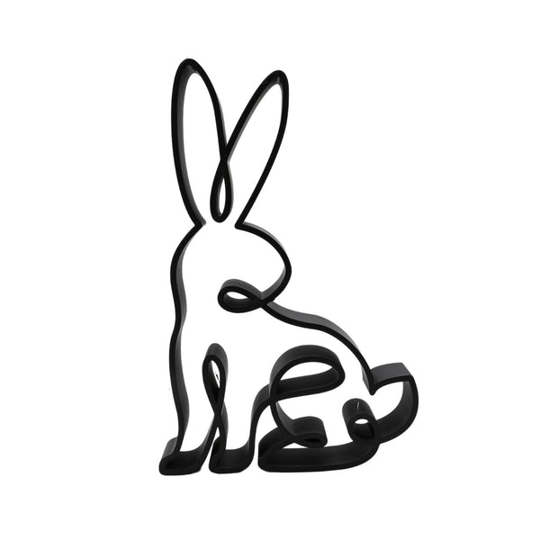 Curious Rabbit Sculpture, Minimalist Line Art Rabbit, Joyful Bunny Home Decor, Modern Hobbies, Desk Line Art for Animal Lovers