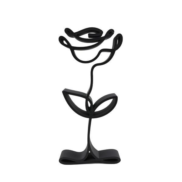 Rose Bloom Sculpture, Minimalist Line Art, Rose Silhouette, Elegant Floral Home Decor, Modern Hobbies, Desk Line Art
