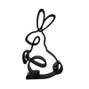 Perching Rabbit Sculpture, Minimalist Line Art Rabbit, Whimsical Bunny Home Decor, Modern Hobbies, Desk Line Art for Animal Lovers