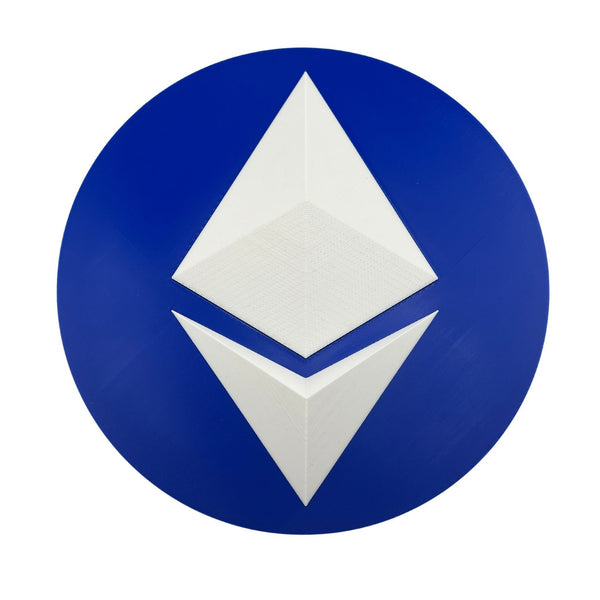 Ethereum Wall Sign – 8.66" Round Crypto Deco | Modern Blockchain Art for Home, Office, or Gaming Spaces
