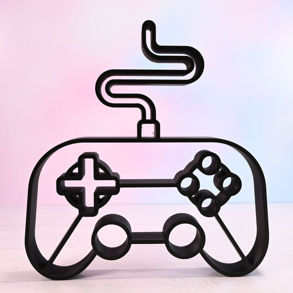 Video Game Controller Desk Decor, Minimalist Line Art Controller, Game Controller Silhouette Home Decor, Modern Hobbies and Desk Line Art