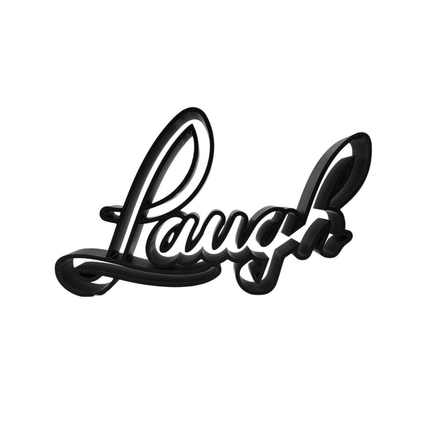 Laugh Script Style, Minimalist Line Art, "Laugh" Sculpture, Elegant Inspirational Home Decor, Modern Hobbies, Desk Line Art