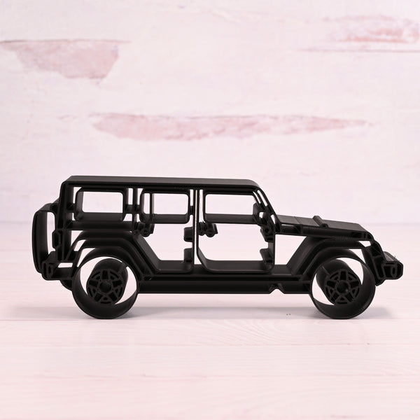 Jeep Wrangler, 4 Door Side View Sculpture, Minimalist Line Art, Off-Road Vehicle Wall Decor, Adventure Lover Gift, Modern Desk Display