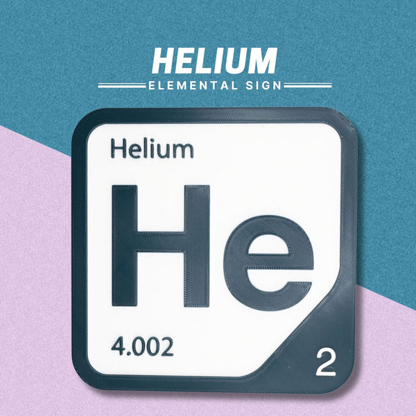 HELIUM Periodic Table Tile – Educational Wall Art for Science Lovers, 5.6 x 5.6 Inches