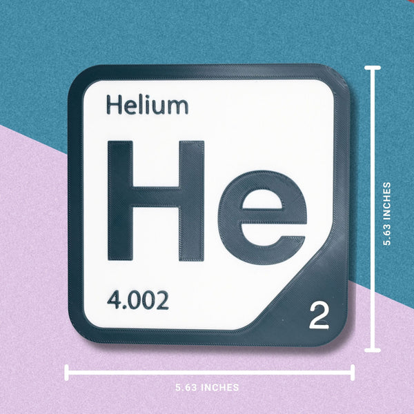 HELIUM Periodic Table Tile – Educational Wall Art for Science Lovers, 5.6 x 5.6 Inches