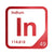Indium periodic table Elemental Tile in Red