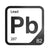 Lead periodic table Elemental Tile in Black