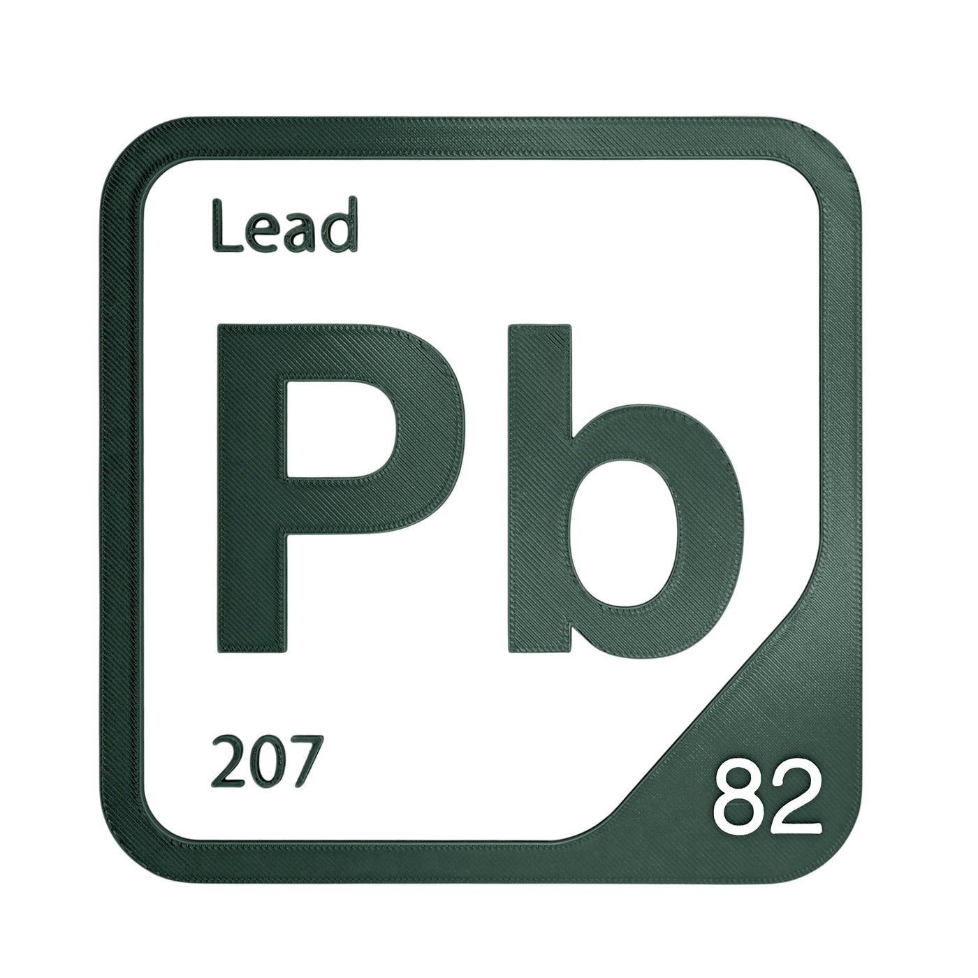 Lead periodic table Elemental Tile in Forest Green