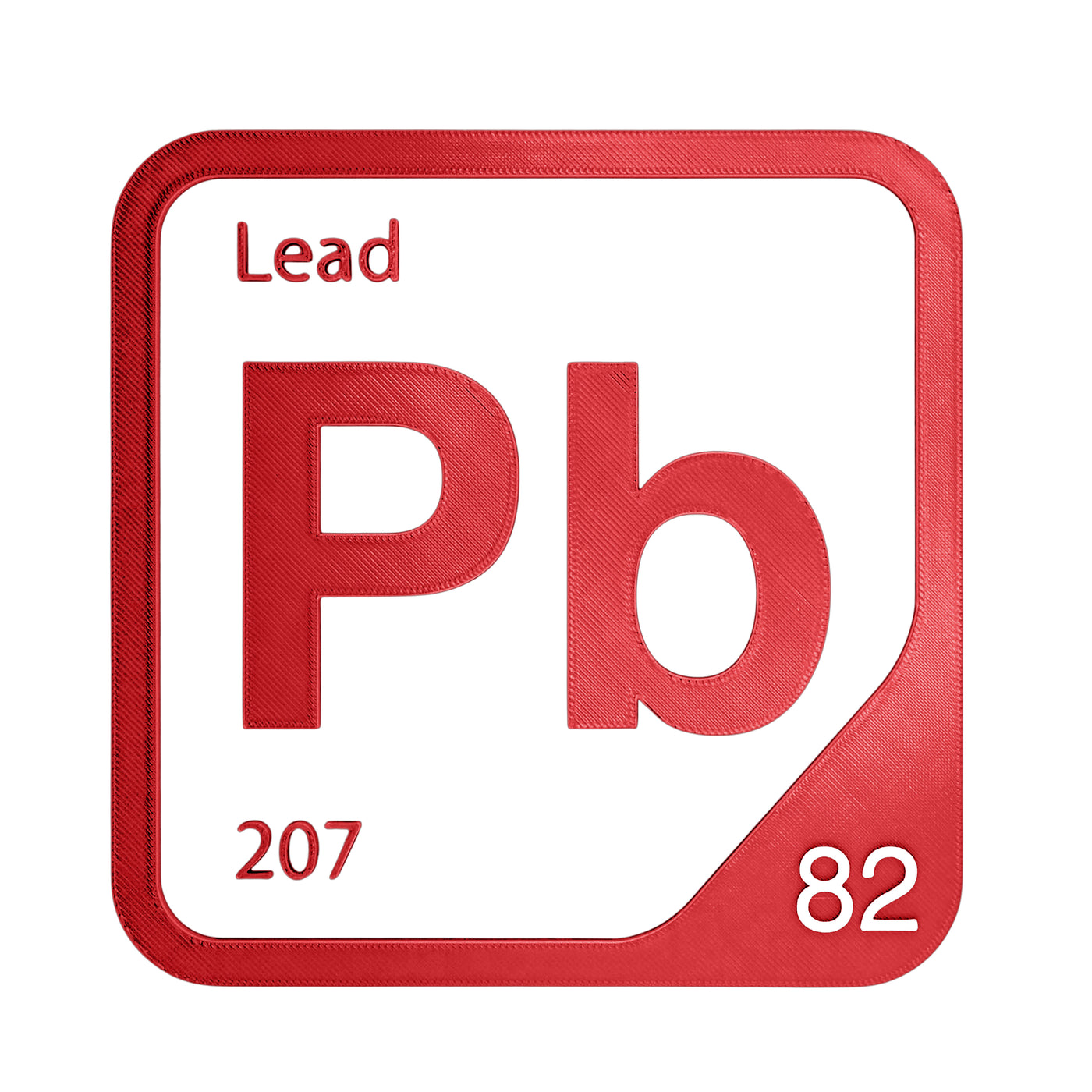 Lead periodic table Elemental Tile in Red