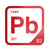 Lead periodic table Elemental Tile in Red