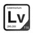 Livermorium periodic table Elemental Tile in Black