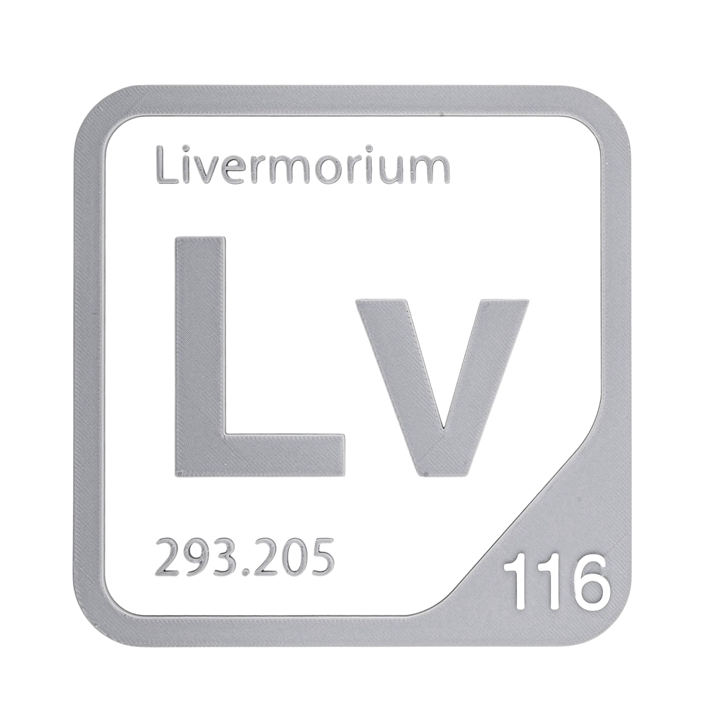 Livermorium periodic table Elemental Tile in Gray