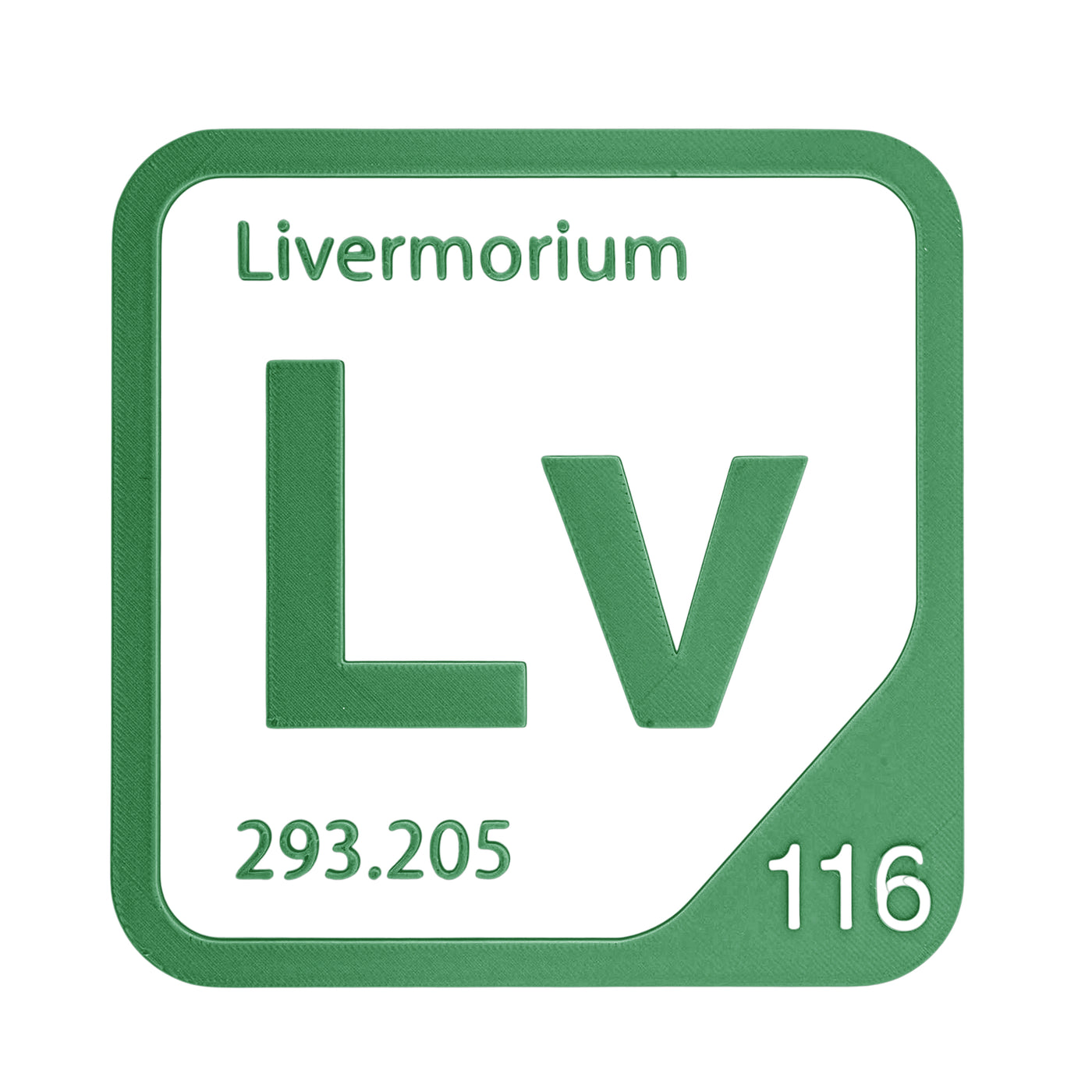 Livermorium periodic table Elemental Tile in Green