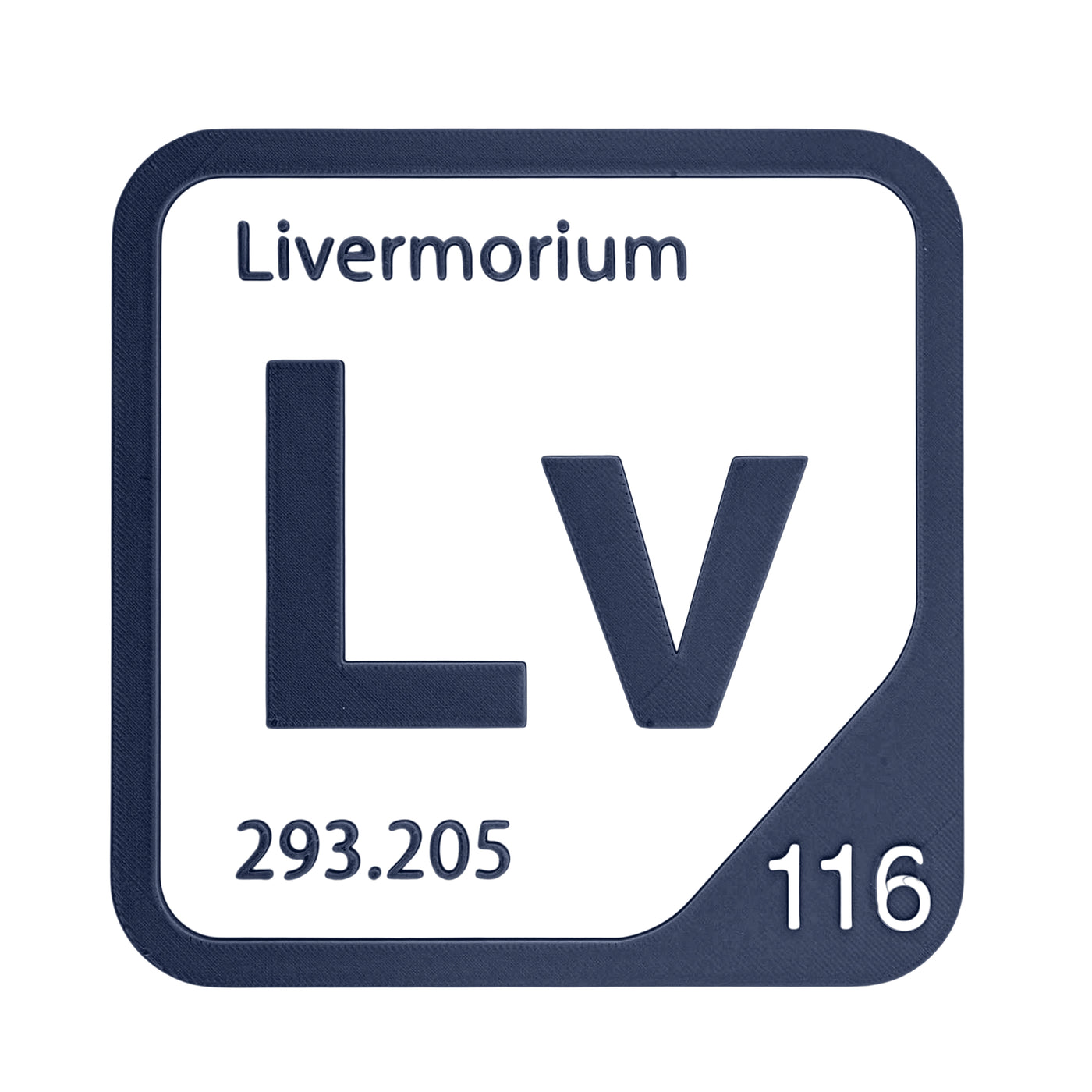 Livermorium periodic table Elemental Tile in Navy Blue