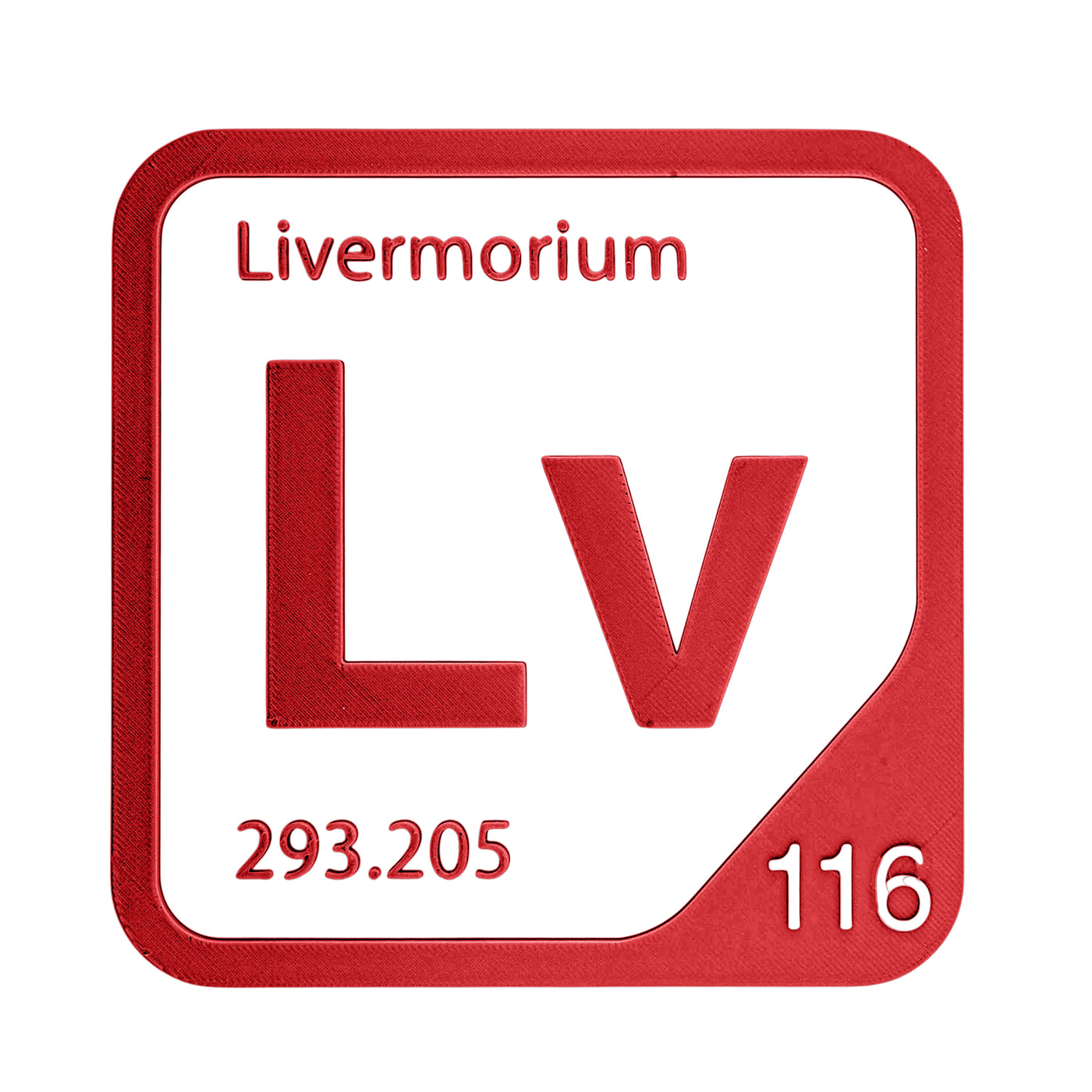Livermorium periodic table Elemental Tile in Red