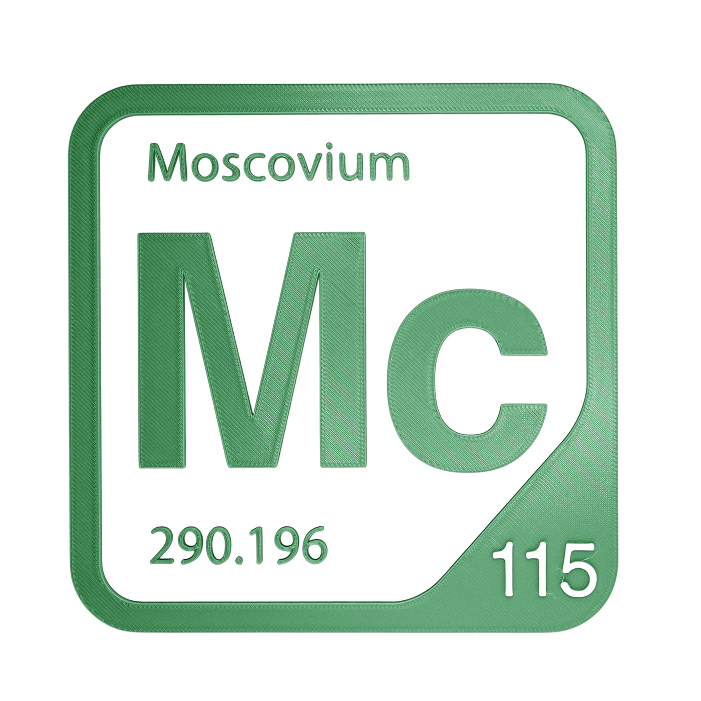 Moscovium periodic table Elemental Tile in Green