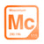 Moscovium periodic table Elemental Tile in Orange