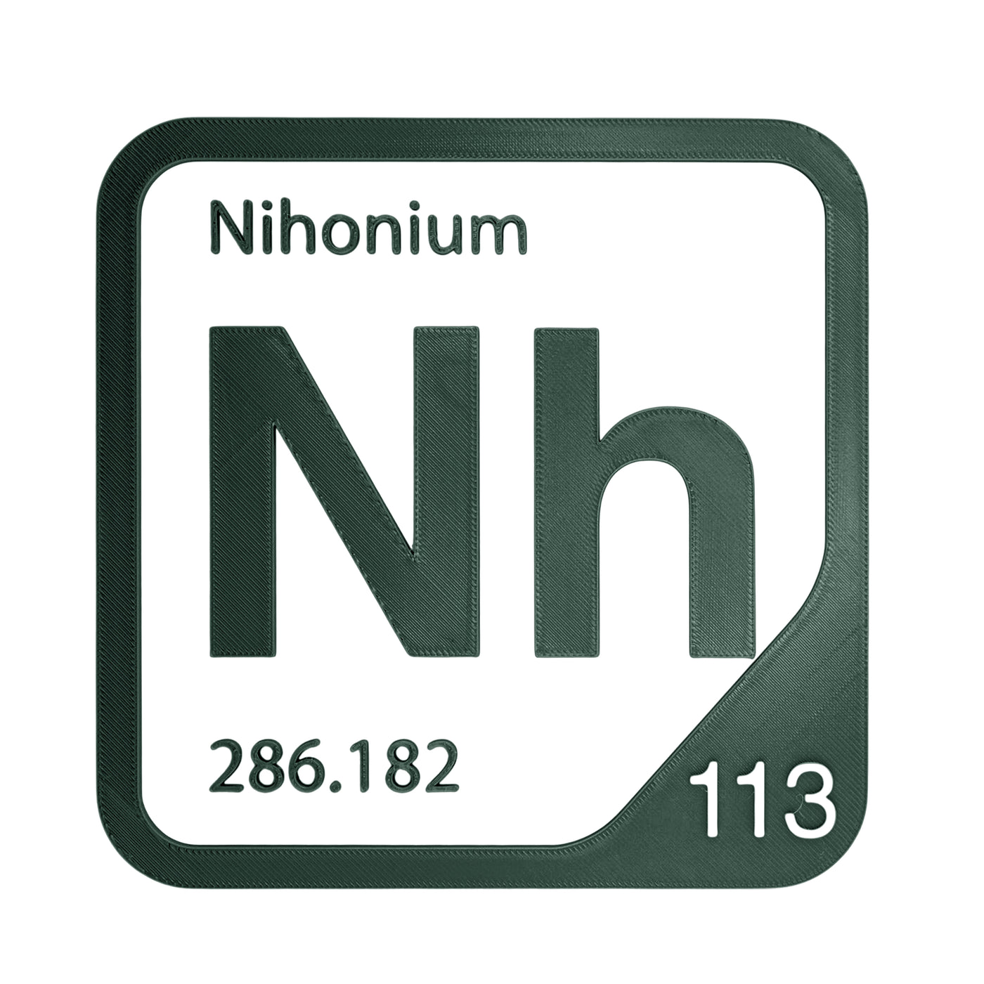 Nihonium periodic table Elemental Tile in Forest Green