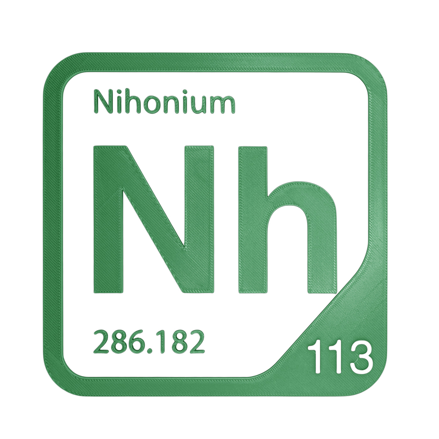 Nihonium periodic table Elemental Tile in Green