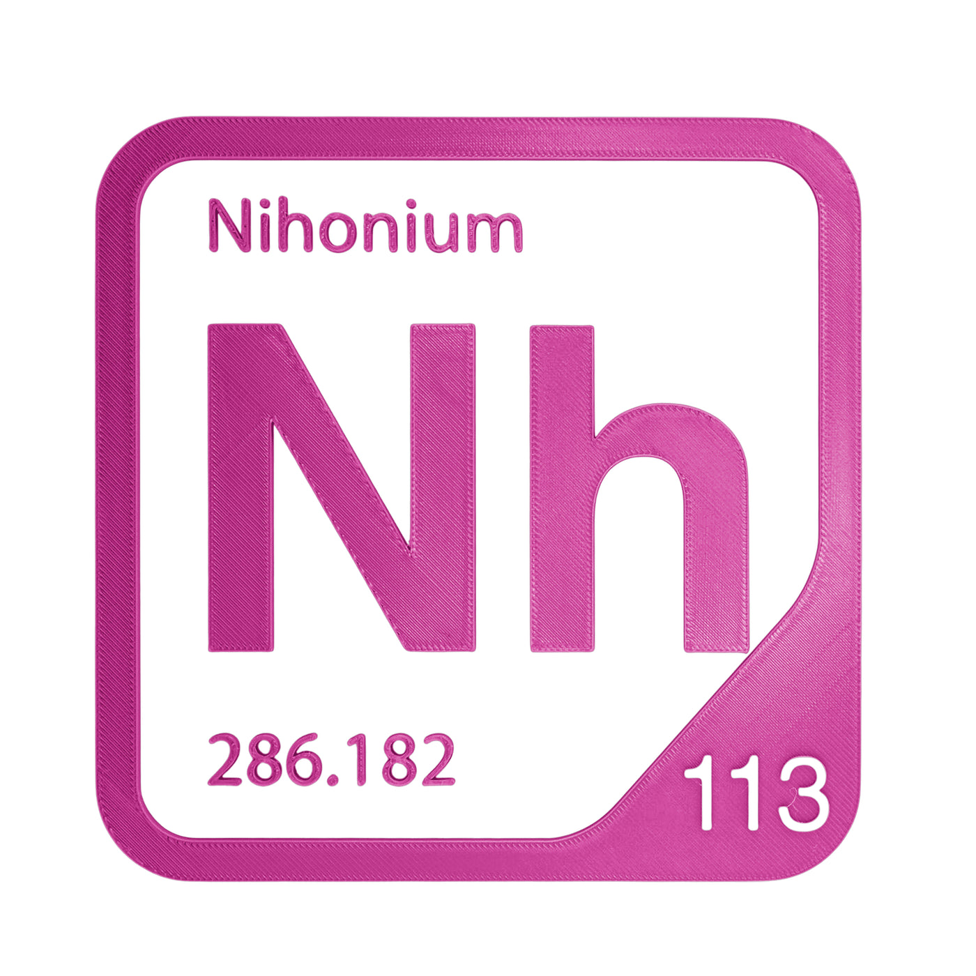 Nihonium periodic table Elemental Tile in Magenta