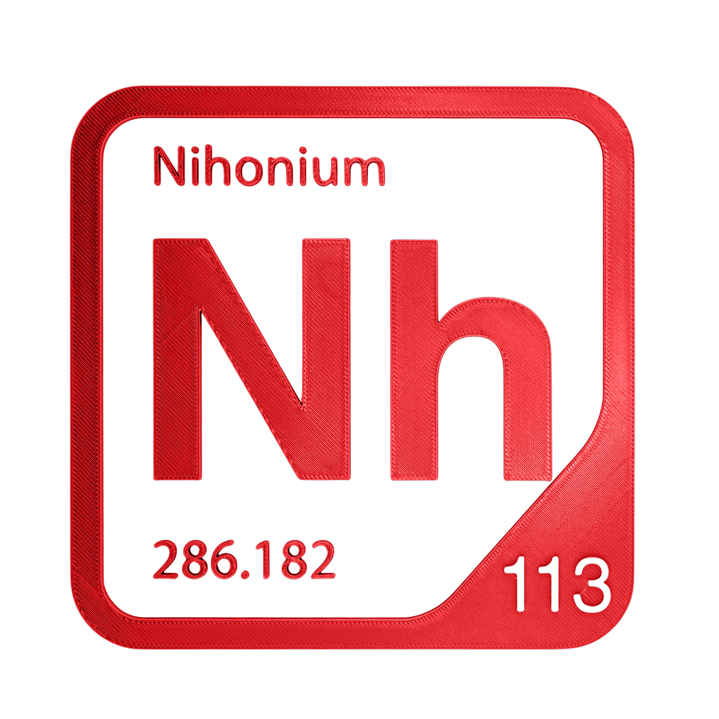 Nihonium periodic table Elemental Tile in Red