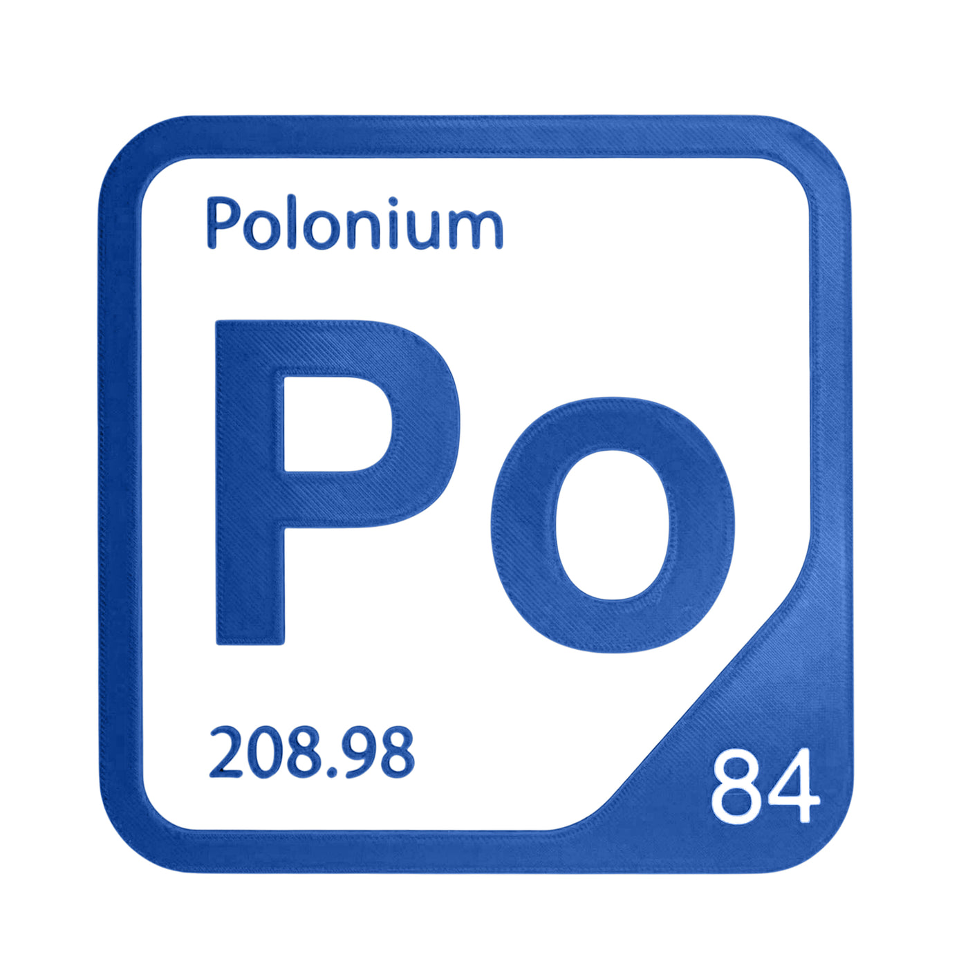Polonium periodic table Elemental Tile in Blue