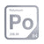 Polonium periodic table Elemental Tile in Gray