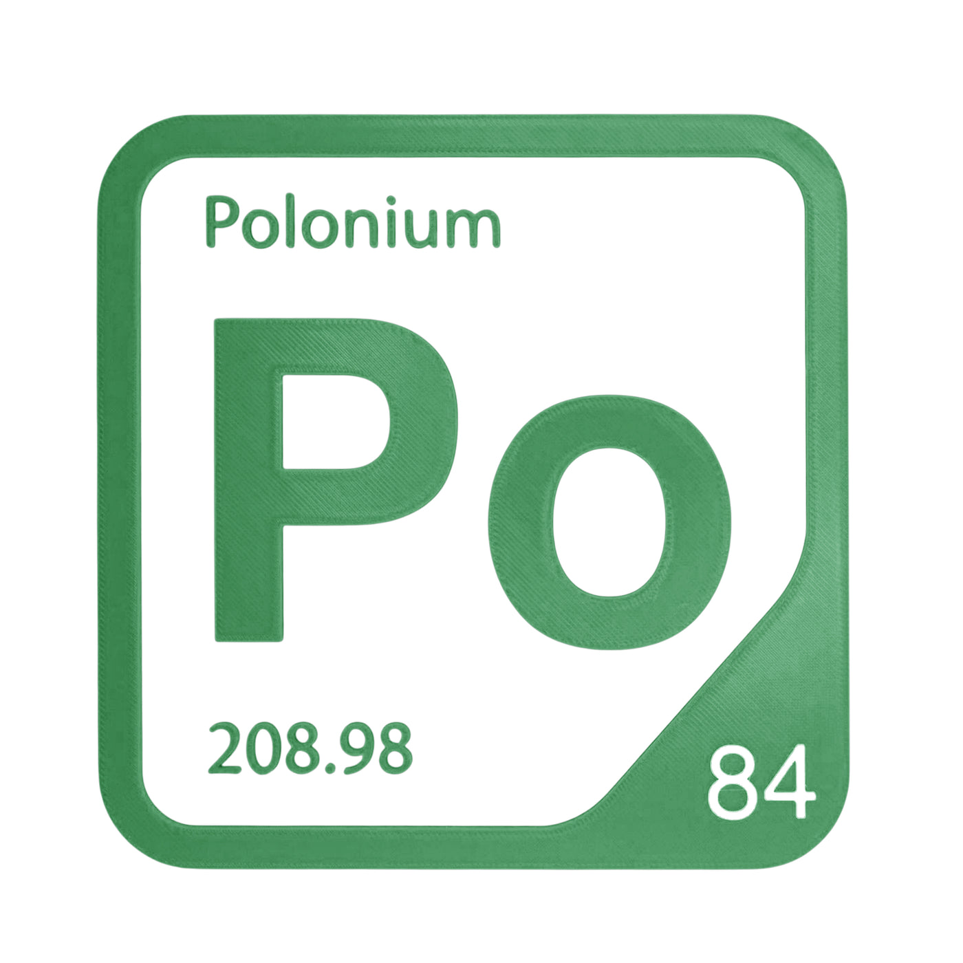 Polonium periodic table Elemental Tile in Green