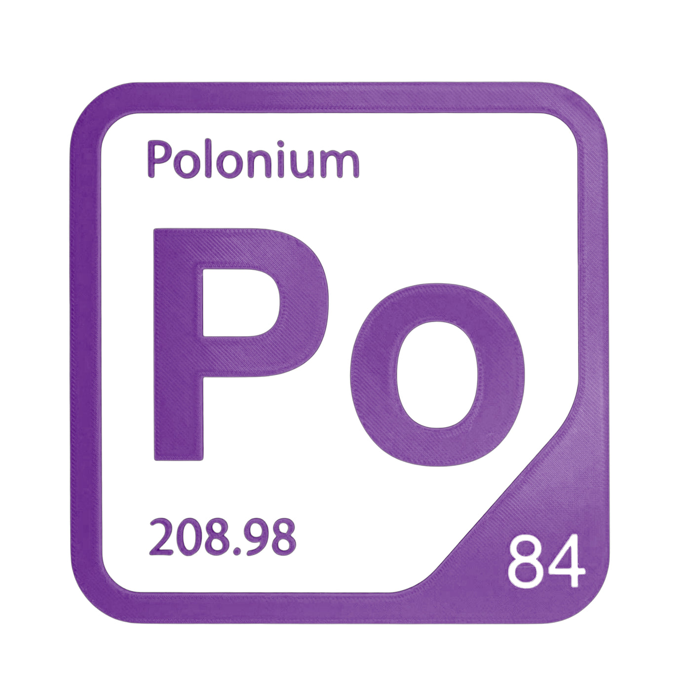 Polonium periodic table Elemental Tile in Purple