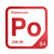 Polonium periodic table Elemental Tile in Red