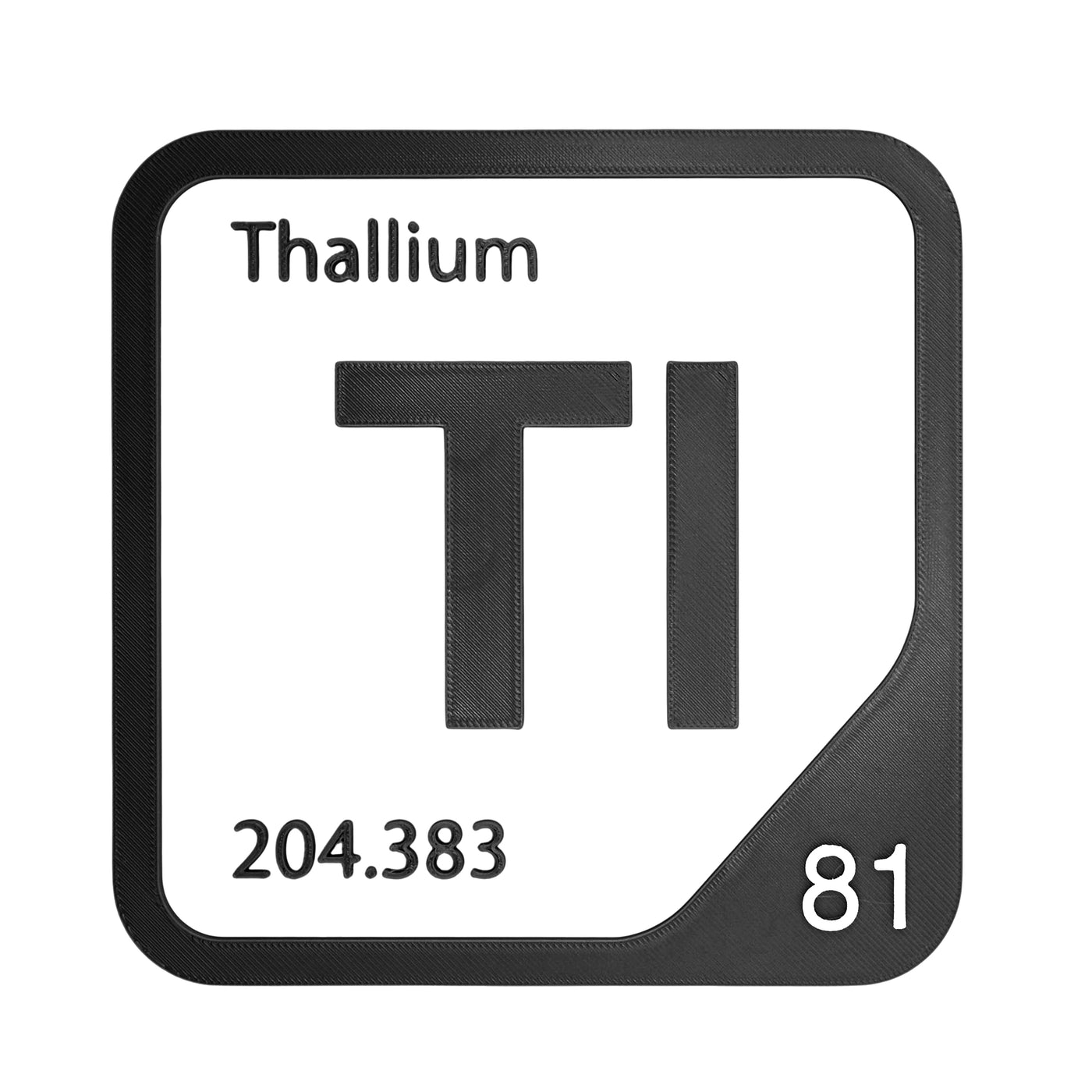Thallium periodic table Elemental Tile in Black