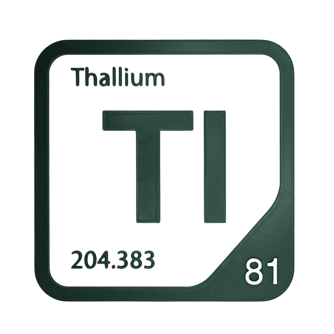 Thallium periodic table Elemental Tile in Forest Green