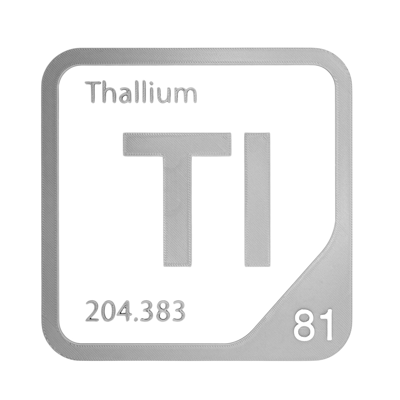 Thallium periodic table Elemental Tile in Gray