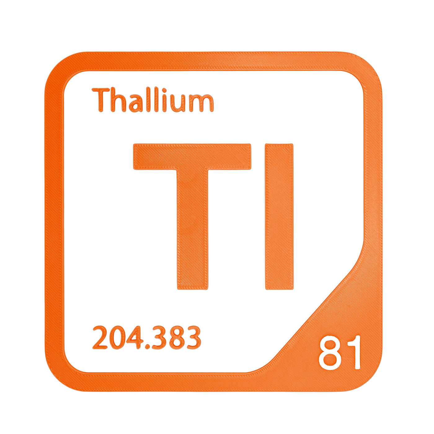 Thallium periodic table Elemental Tile in Orange