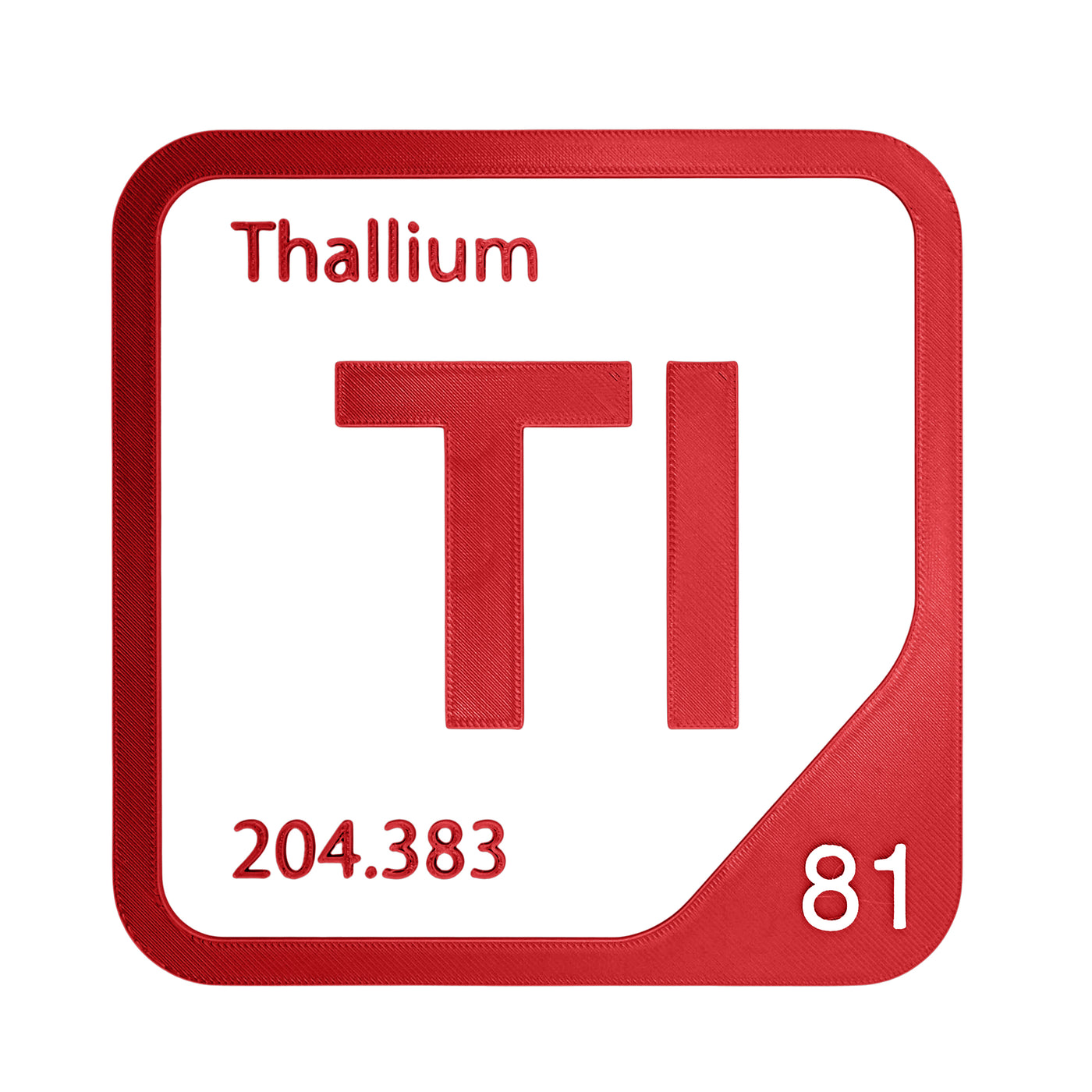 Thallium periodic table Elemental Tile in Red