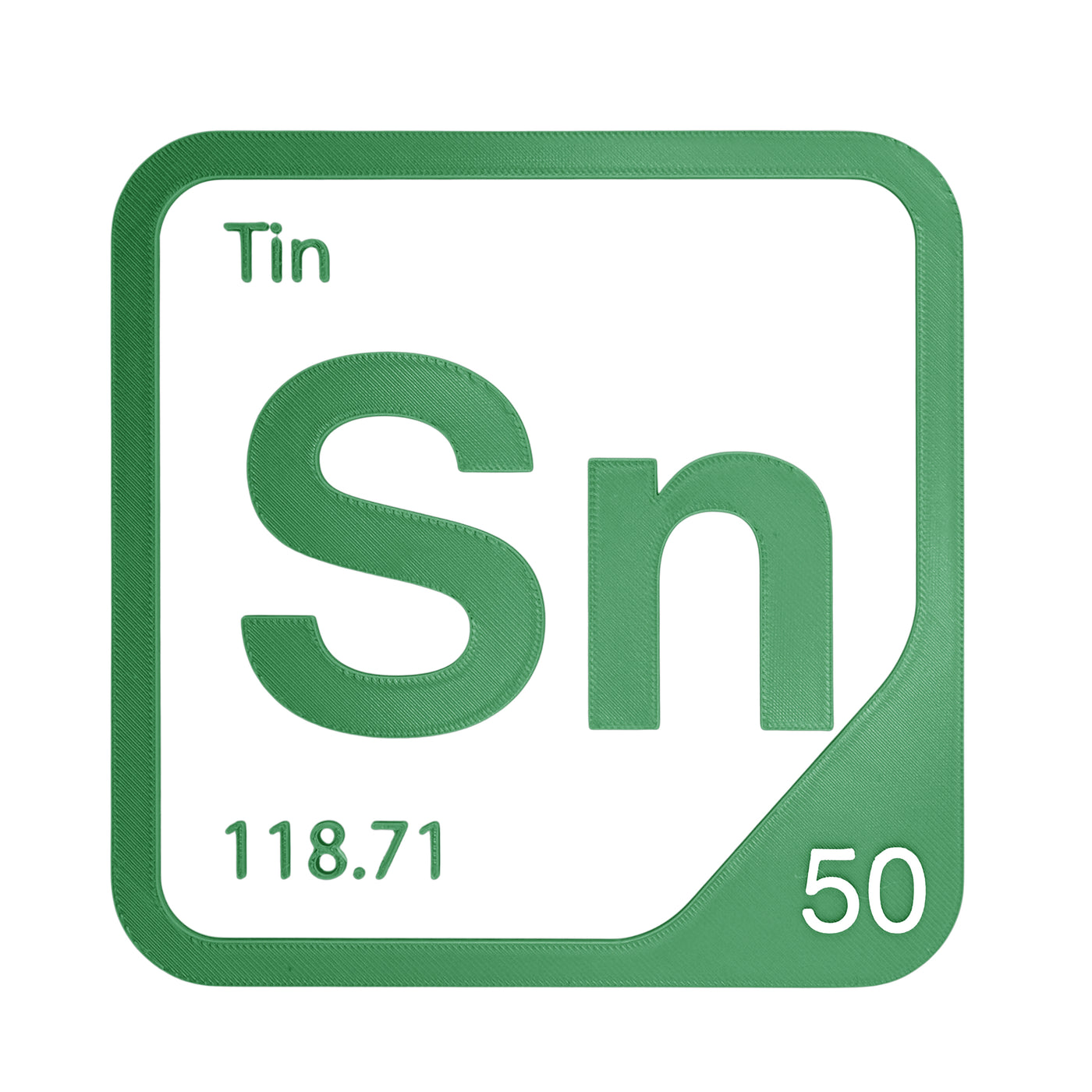 Tin periodic table Elemental Tile in Green