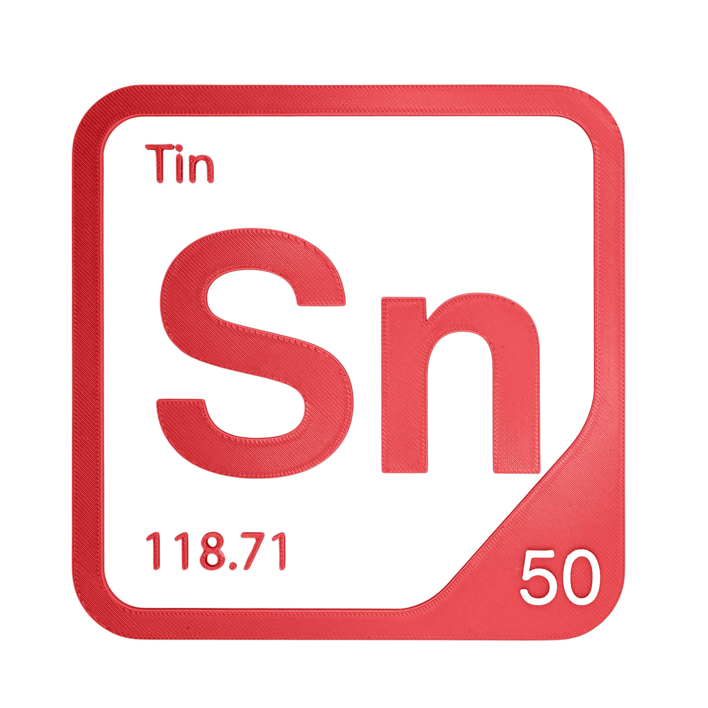 Tin periodic table Elemental Tile in Red