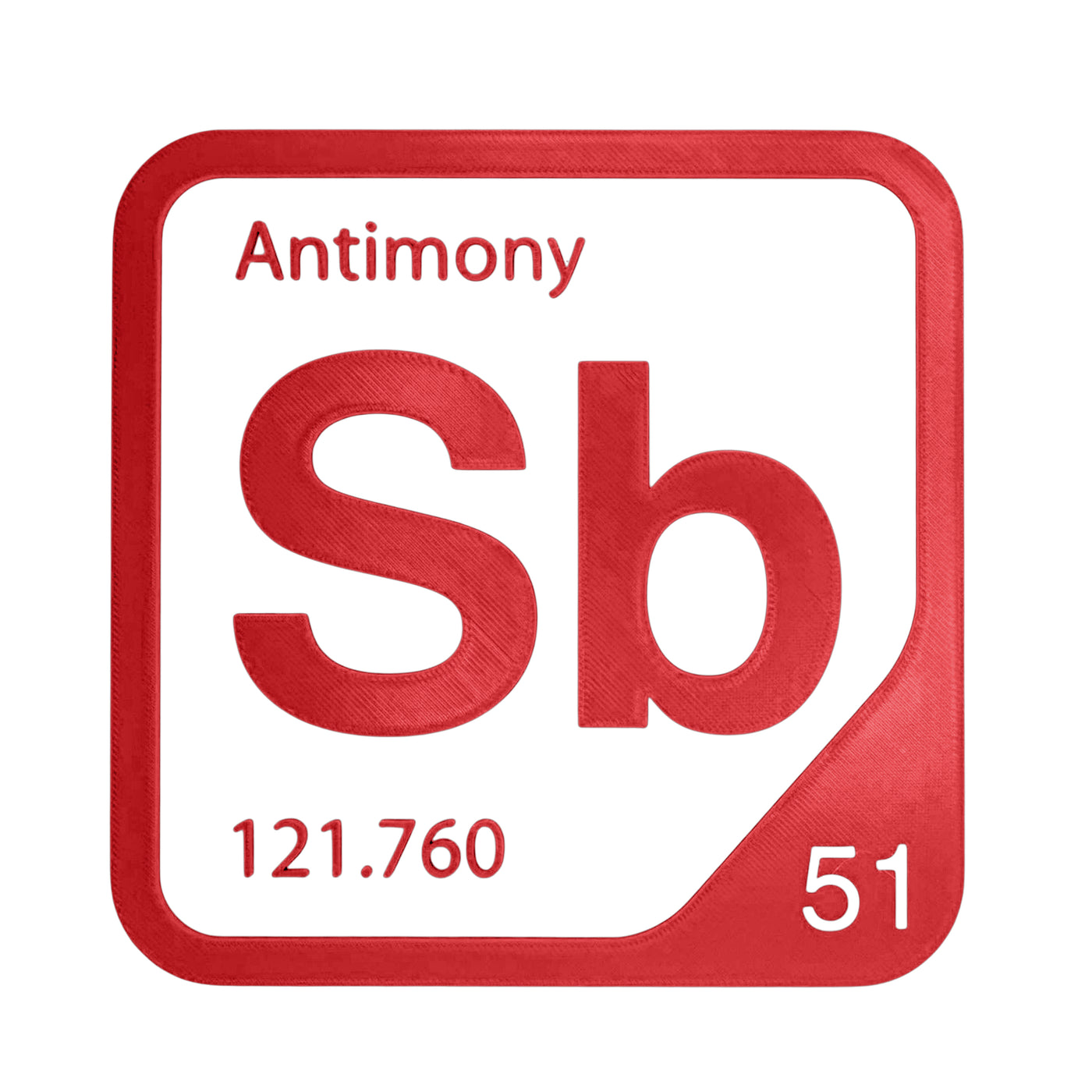 Antimony periodic table Elemental Tile in Red