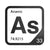 Arsenic periodic table Elemental Tile in Black