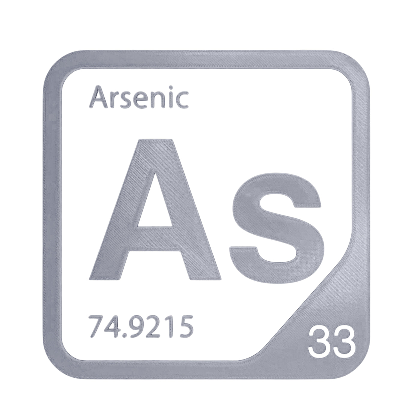 Arsenic periodic table Elemental Tile in Gray